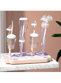 Allernieuwste.nl Universeel Baby Fles Droogrek - 30x18.5x27cm - Paars Zalm