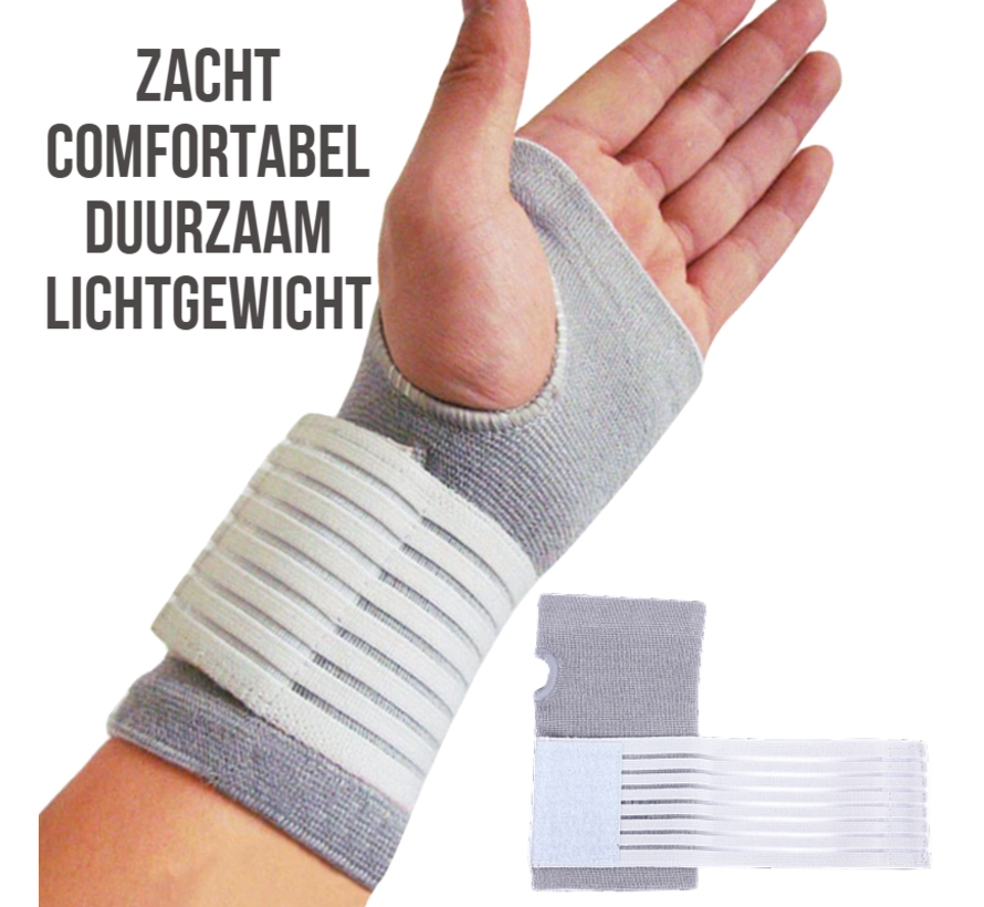 Allernieuwste.nl® Verstelbare Elastische Pols Band ZWART - Ventilerende Hand Pols Brace Ondersteuning - Polsband Atritis Artrose Carpaal Tunnel Syndroom CTS - PolsBrace - Zwart ##