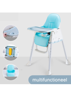 Allernieuwste.nl 3-in-1 Verstelbare Kinderstoel - Blauw-Wit