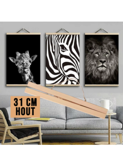 Allernieuwste.nl Posterhanger 31 cm A3 Hout Poster Ophangsysteem Canvas Schilderij Lijst Posterhouder