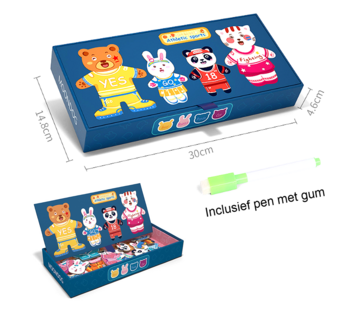 Allernieuwste.nl® 3D Houten Aankleed Puzzel Dieren Voor Kinderen 3, 4, 5, 6 jaar