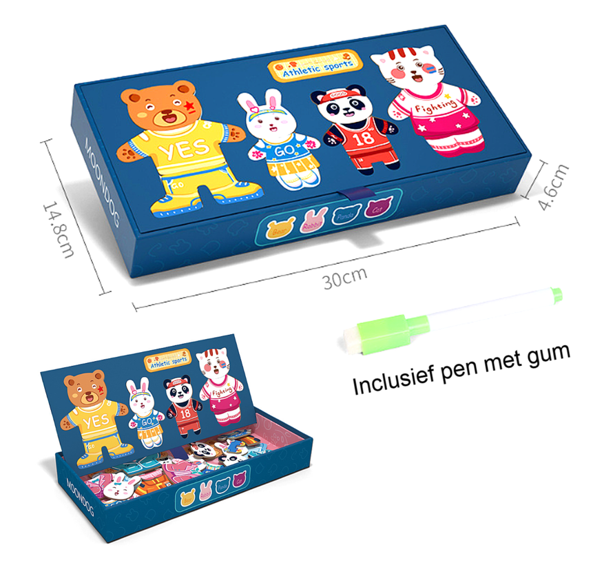 Allernieuwste.nl® 3D Houten Aankleed Puzzel Educatieve Dieren Aankleedpuzzel Voor Kinderen 3, 4, 5, 6 jaar