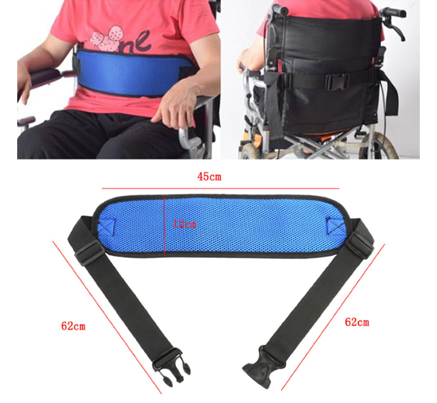 Allernieuwste.nl® Brede Luxe Rolstoelgordel - Veiligheidsriem voor Rolstoelen - Veilige Heupband voor Rolstoel Scooter Scootmobiel - Blauw - 130 x 12 cm