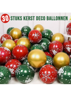 Allernieuwste.nl 30 Stuks Kerst Ballonnen Decoratie Groen Rood Goud - 25 cm