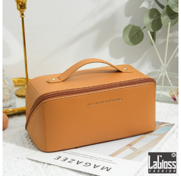 LaGloss Make-Up Reistas Organizer Cognac Bruin -23x12x13cm