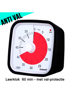 Allernieuwste.nl Visuele Afteltimer Tijdklok 60 Minuten Zwart Rood