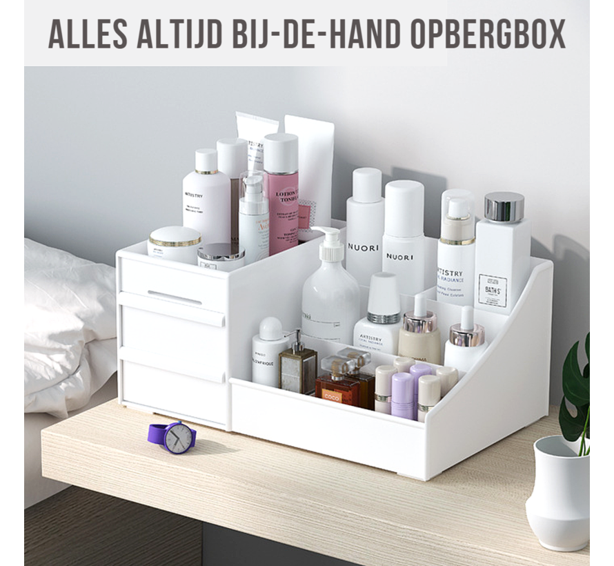 LaGloss® Make-up Beauty Organizer Cosmetica Sieraden Opbergbox met 2 Lades - Deo Lippenstift Nagellak - Cadeau - Roze