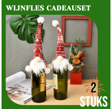 Allernieuwste.nl 2 Stuks Kerst Wijn Fles Hoes Zak Cadeauset **