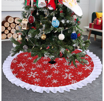 Allernieuwste.nl® KerstboomROK met Sneeuwvlokken - Rond - 90 cm
