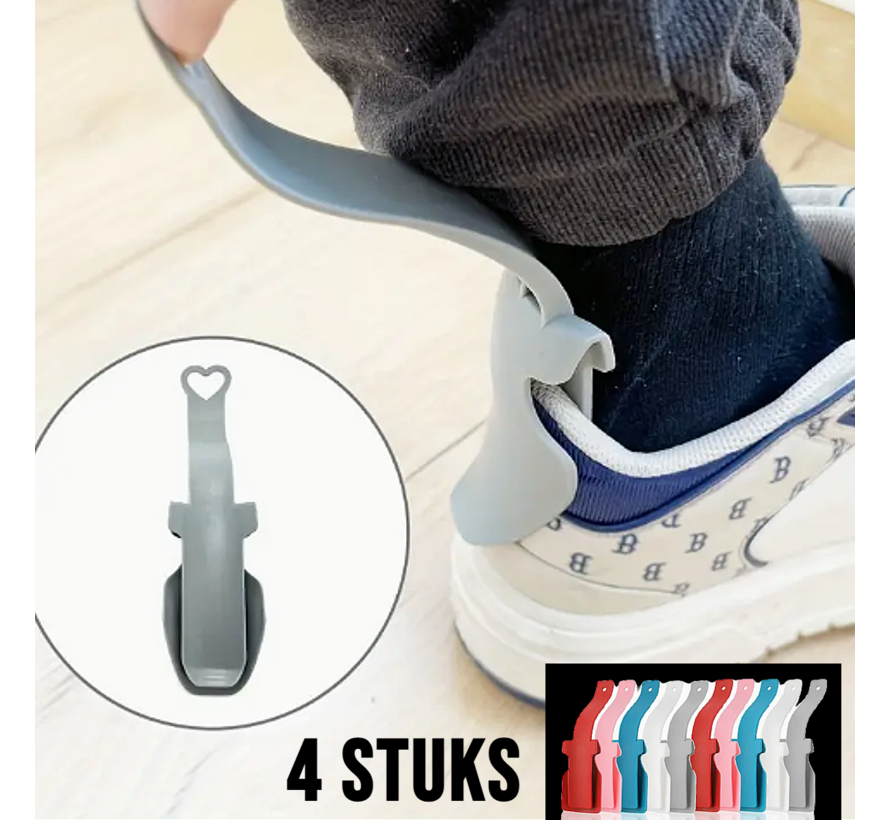 Allernieuwste.nl® 4 STUKS Hulp Schoenlepel Ouderen voor Eenvoudig Aan- en Uittrekken van Schoenen Mix Kleur