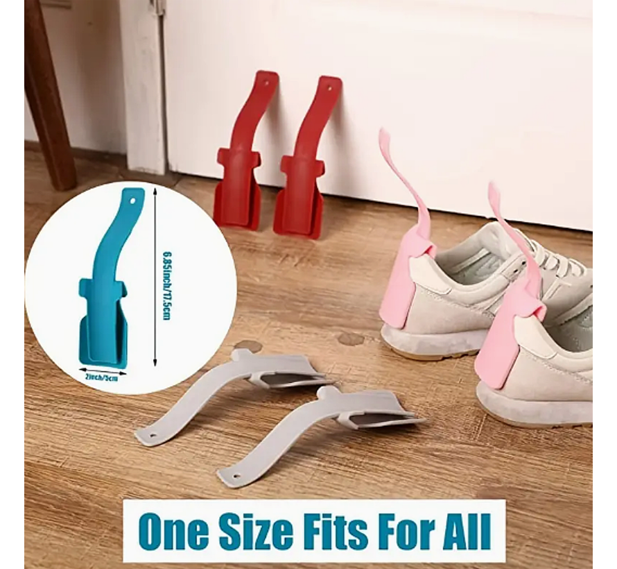 Allernieuwste.nl® 4 STUKS Hulp Schoenlepel Ouderen voor Eenvoudig Aan- en Uittrekken van Schoenen Mix Kleur