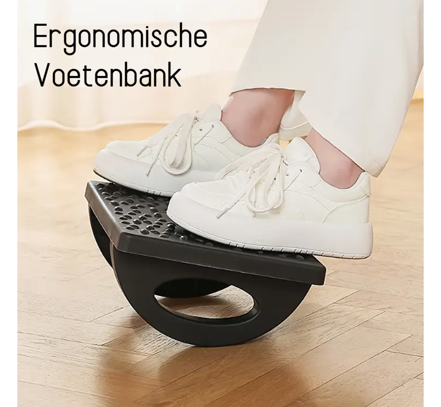 Allernieuwste.nl® Voetenbank Voetensteun Bureau Ergonomische Voetsteun - Voetenbankje Kantoor Antislip – Zwart