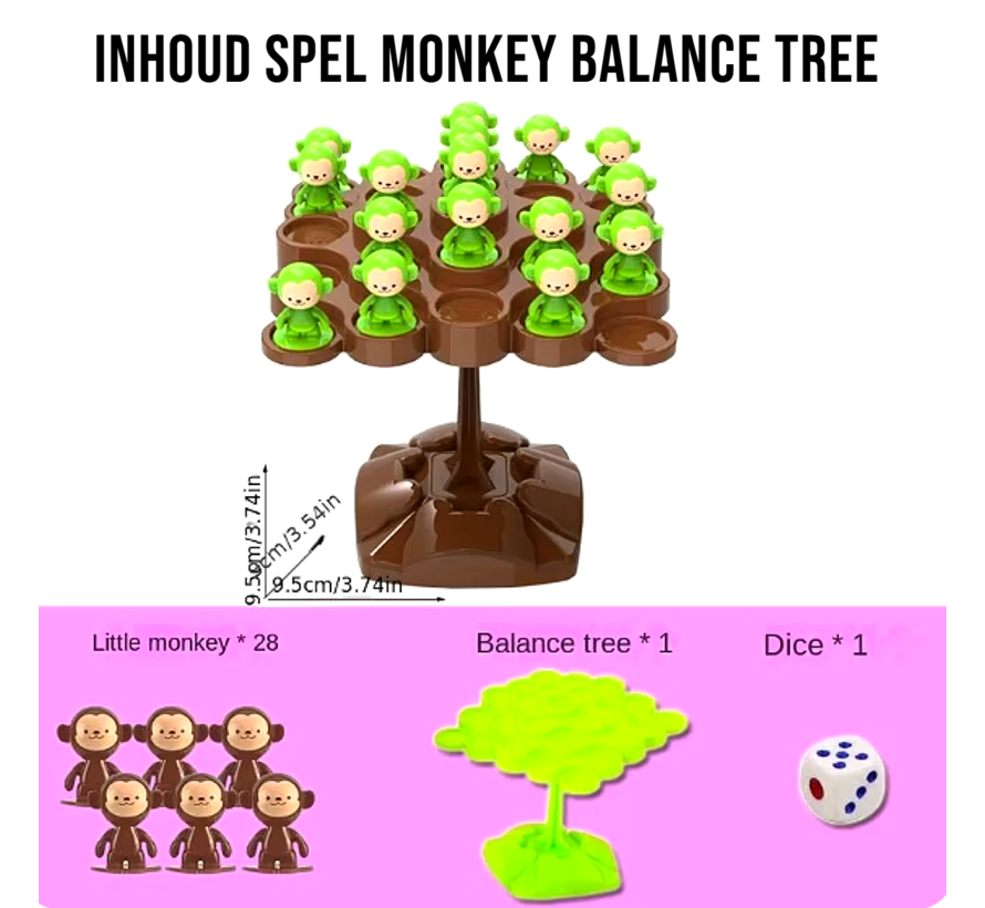 Spel Monkey Balance Tree Educatief Speelgoed – Bordspel Opvouwbaar Balanstraining Spelletje 3-7 Jaar ##
