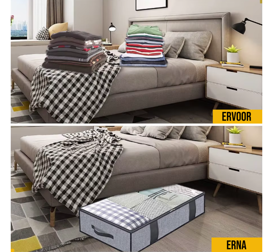 Allernieuwste.nl® 3 Stuks Opbergtassen Onder Bed Opberg Zakken Kleding Dekbed Speelgoed Kerst Onderbed 75L 100x50x15cm ##