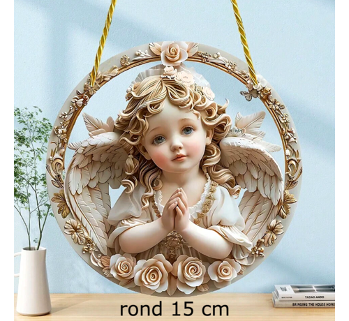 Allernieuwste.nl Allernieuwste.nl® Raamhanger Engel Zonnevanger - Rond Acryl met Ophangtouw - Raamdecoratie 15 cm **