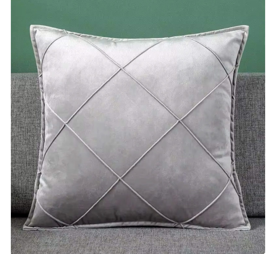 Allernieuwste.nl® Set van 2 Kussenhoezen Zilver Grijs - 45x45 cm - Moderne Decoratieve Hoes ##