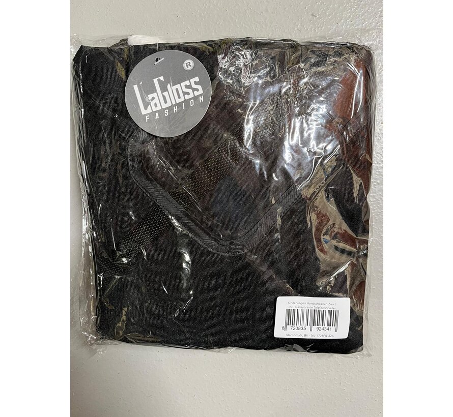 LaGloss® Kinderwagen Handschoenen Zwart - Handwarmer Buggy - Wollen Binnenzijde - Inclusief Transparante Telefoonhouder - Winddicht & Waterdicht