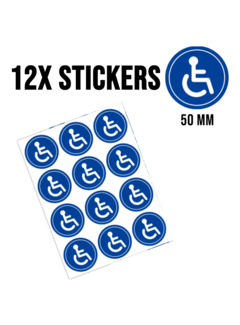 Allernieuwste.nl 12 stuks Stickers Rolstoel Toegankelijk Deursticker Invalide Minder Valide Gehandicapten   **