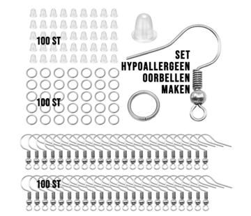 LaGloss 300 Stuks Oorbel Haken - Hypoallergene Zilveren Haakjes voor Sieraden Maken **