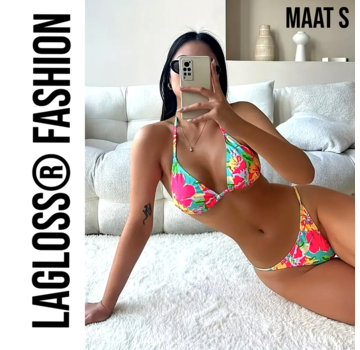 LaGloss Bikini Bloemenprint V-string - Maat S