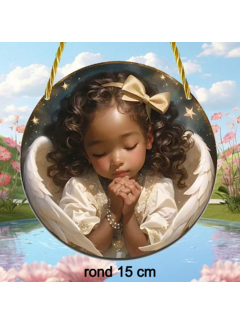 Allernieuwste.nl Ronde Raamhanger Biddende Engel Raamdecoratie Engeltje - Rond 15 cm