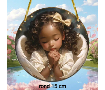 Allernieuwste.nl Ronde Raamhanger Biddende Engel Raamdecoratie Engeltje - Rond 15 cm