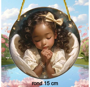 Allernieuwste.nl Ronde Raamhanger Biddende Engel Raamdecoratie Engeltje - Rond 15 cm