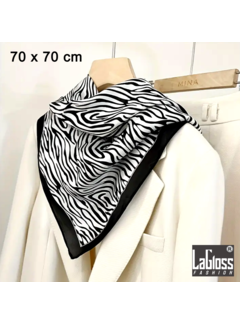 LaGloss Luxe Vierkante Vintage Zebra Design Sjaal - 70 x 70 cm **