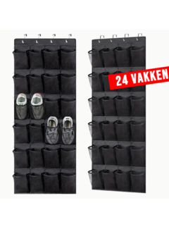 Allernieuwste.nl® 24-Vaks Deur Organizer Opbergruimte - Zwart 150 x 56 cm