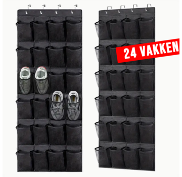 Allernieuwste.nl® 24-Vaks Deur Organizer Opbergruimte - Zwart 150 x 56 cm