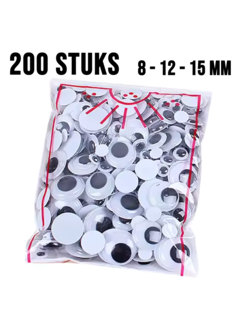Allernieuwste.nl® 200 st Wiebelogen Mix 8 - 12 - 15 mm