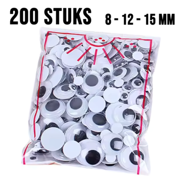 Allernieuwste.nl® 200 st Wiebelogen Mix 8 - 12 - 15 mm