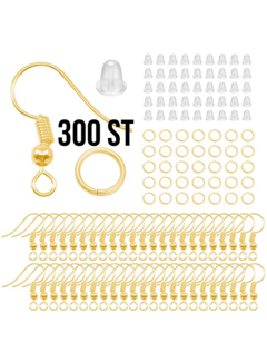 LaGloss 300 Stuks Oorbel Haken - Hypoallergene Gouden Haakjes voor Sieraden Maken **