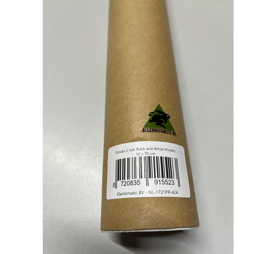 Allernieuwste.nl® 2-Delig Canvas Schilderij Black and White Models - Kunst - Poster - 2x 50 x 70 cm - Zwart Wit