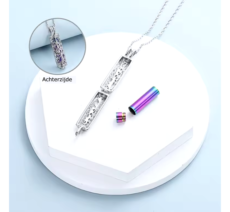 LaGloss® Crematie As Ketting Urn Hanger - Crematie Gedenk Ketting Persoonlijk Rouwsieraad Mini Urn 42+5cm