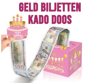 Allernieuwste.nl® 3D Geld Biljetten Kado Box - Rose