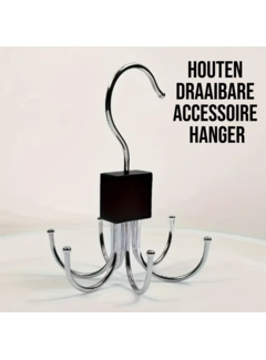Allernieuwste.nl® 6 Haaks Multifunctionele Draaibare Hanger ZWART - 10 x 14 cm