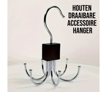 Allernieuwste.nl® 6 Haaks Multifunctionele Draaibare Hanger ZWART - 10 x 14 cm
