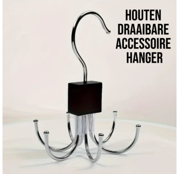 Allernieuwste.nl® 6 Haaks Multifunctionele Draaibare Hanger ZWART - 10 x 14 cm
