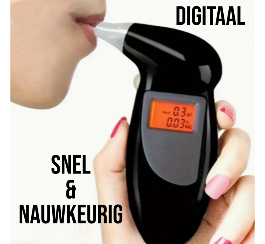 Digitale Draagbare Alcoholtester - Sleutelhanger Blaastest Snel & Nauwkeurig - 11.8 x 7 cm