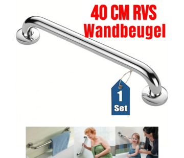 Allernieuwste.nl Anti-Slip Handgreep Wandbeugel Voor Senioren - RVS 40 cm