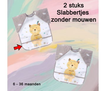 Allernieuwste.nl® 2 Stuks Baby Slabbers Zonder Mouwen - Beer