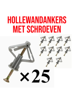 Allernieuwste.nl® 25 STUKS Hollewandankers met Schroeven - Grijs