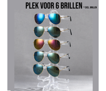 LaGloss Transparant Zonnebril Display - 6 Vakken