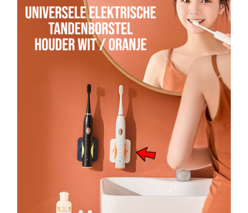Allernieuwste.nl® Universele Houder voor Elektrische Tandenborstel - Wit/Oranje - 6x9x3 cm