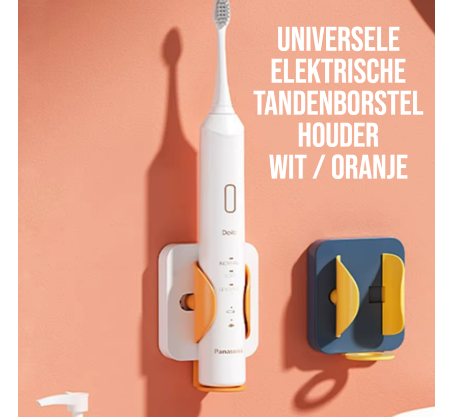 Universele Houder voor Elektrische Tandenborstel – Wit/Oranje - 6x9x3 cm - Badkamer Organizer