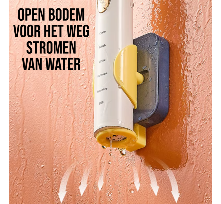 Universele Houder voor Elektrische Tandenborstel – Wit/Oranje - 6x9x3 cm - Badkamer Organizer