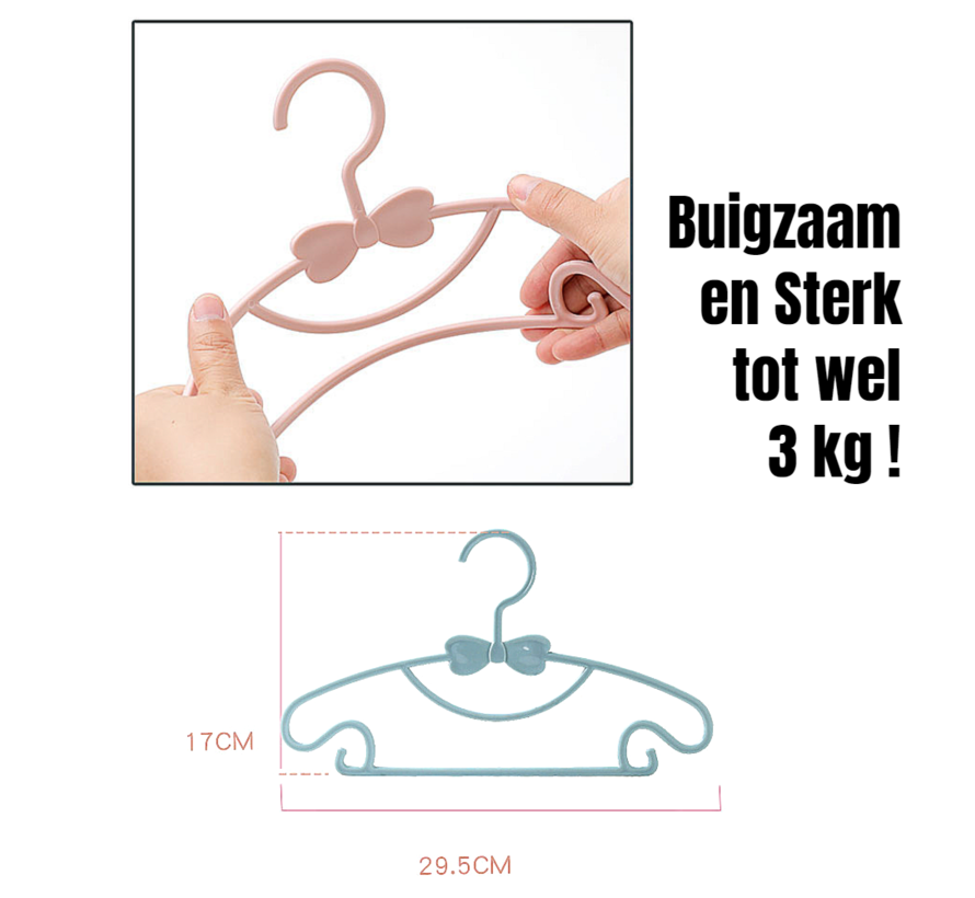 20 Stuks Kinder Kledinghangers – PeachBaby- & Kinderkledinghangers - Unisex Kasthangers voor Meisjes & Jongens