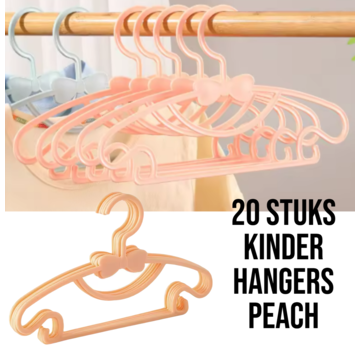 Allernieuwste.nl® 20 Stuks Kinder Kledinghangers STRIK - PEACH