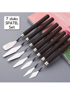 Allernieuwste.nl® 7-delige Paletmes & Schraper Set met Houten Handvat